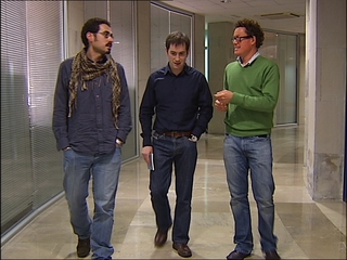 Rodrigo Olay, José Antonio Calzón y José Ángel Gayol, en la TPA