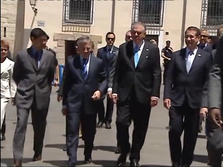 El ministro de Fomento, José Blanco, y el secretario de Transportes de Estados Unidos, Ray LaHood, en Cuenca