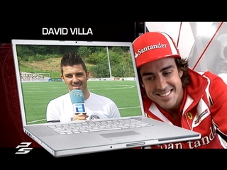 David Villa pregunta a Fernando Alonso