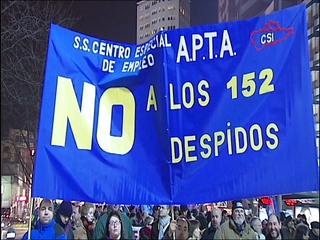 Pancarta en la manifestación de Gijón contra las reformas laborales