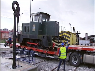 Locomotora trasladada al Museo del Ferrocarril