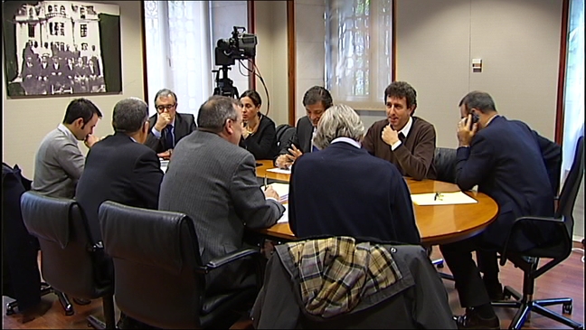 Reunión con motivo de la negociación presupuestaria entre PSOE e IU