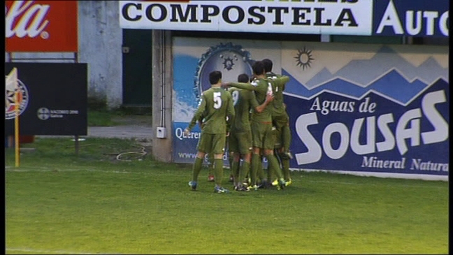 Los jugadores del Sporting B celebrando un gol ante el Ourense