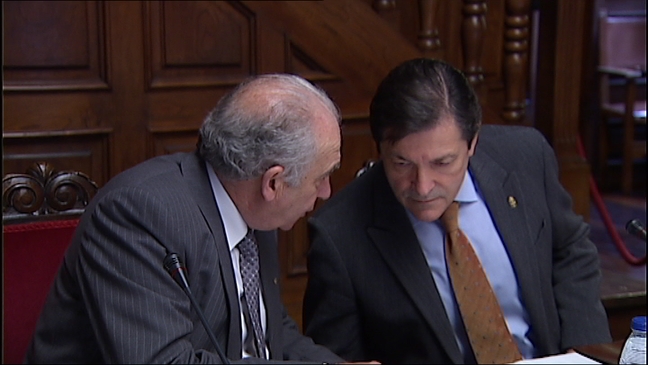 El presidente del Principado, Javier Fernández, y el rector de la Universidad, Vicente Gotor