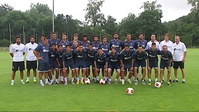 Plantilla del primer equipo del Real Oviedo durante la primera jornada de entrenamiento
