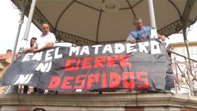 Protesta de los trabajadores del Matadero Central de Asturias
