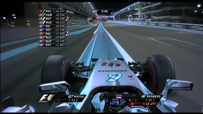 El piloto alemán Nico Rosberg (Mercedes) en la clasificación del GP de Abu Dabi