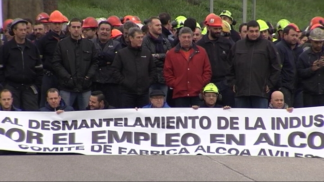 Protesta de los trabajadores de Alcoa