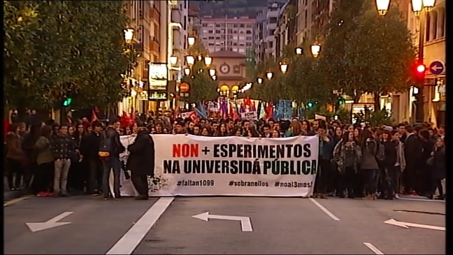 Manifestación contra la reforma universitaria