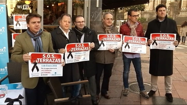 Protesta de hostelería y Turismo de Asturias, OTEA, por la normativa de terrazas