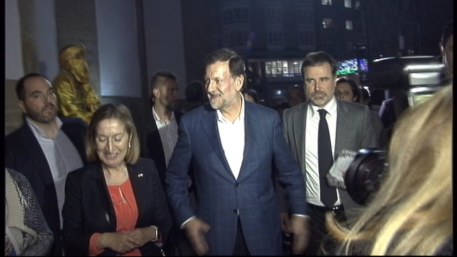 Rajoy en su visita a Pontevedra tras ser agredido