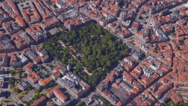 Vista aérea del centro de Oviedo