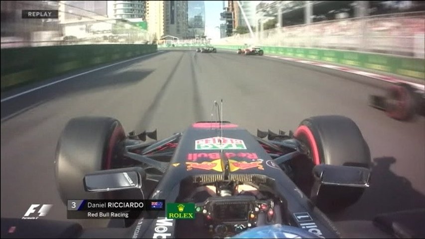 El australiano Daniel Ricciardo (Red Bull) durante el Gran Premio de Azerbaiyán