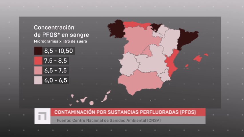 Mapa de contaminación perfluorada