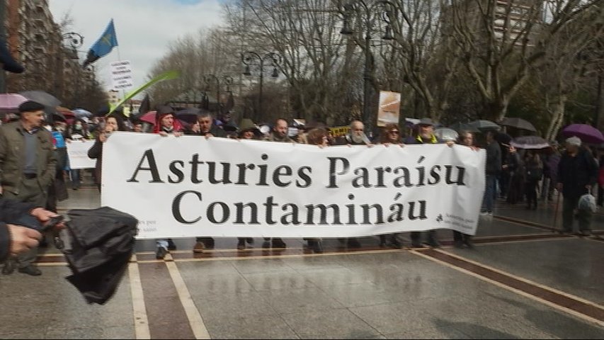 Manifestación para denunciar la contaminación de Gijón