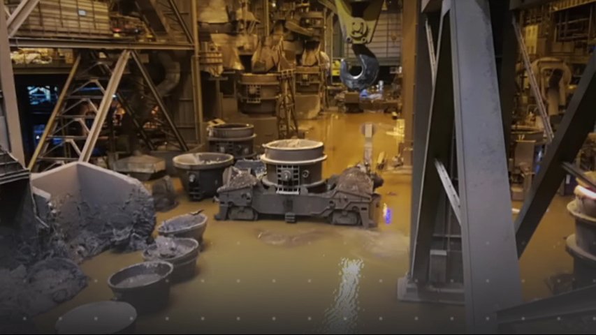 Inundación en la planta de Arcelor