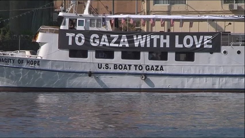 Barco con ayuda humanitaria para Gaza