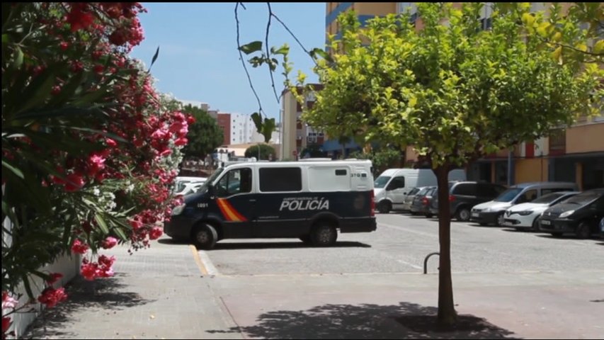 Furgón policial en Algeciras