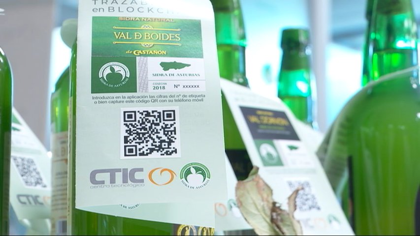 Código QR en botellas de sidra de Denominación de Asturias