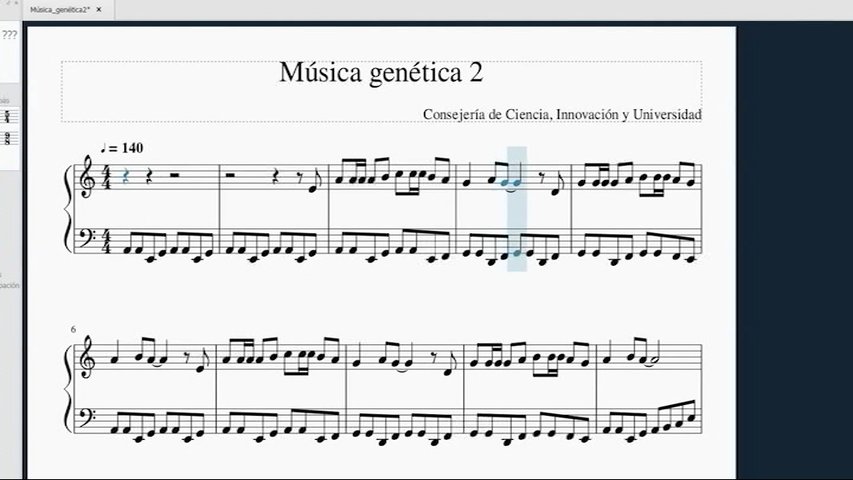 Partitura musical, proyecto 'musica genética' que pone música al genoma humano