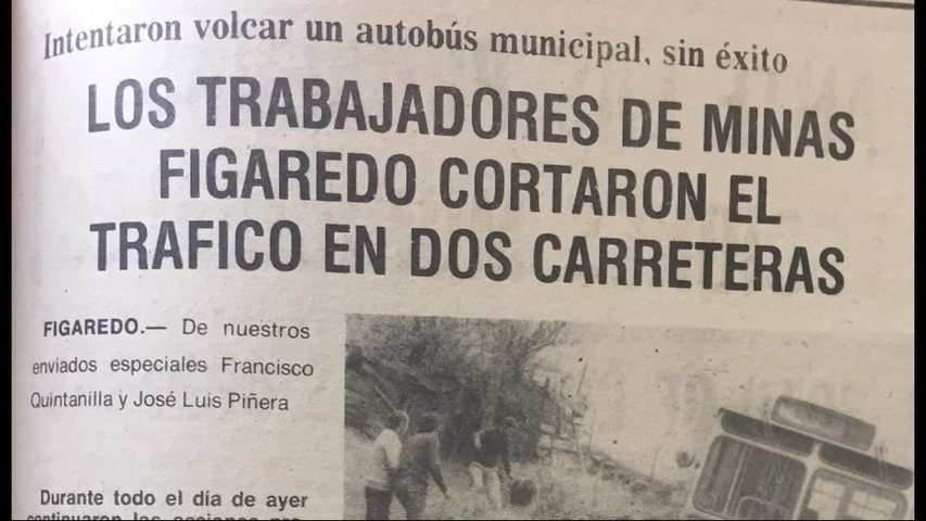 Noticia de los años 70 sobre los trabajadores de la mina Figareo