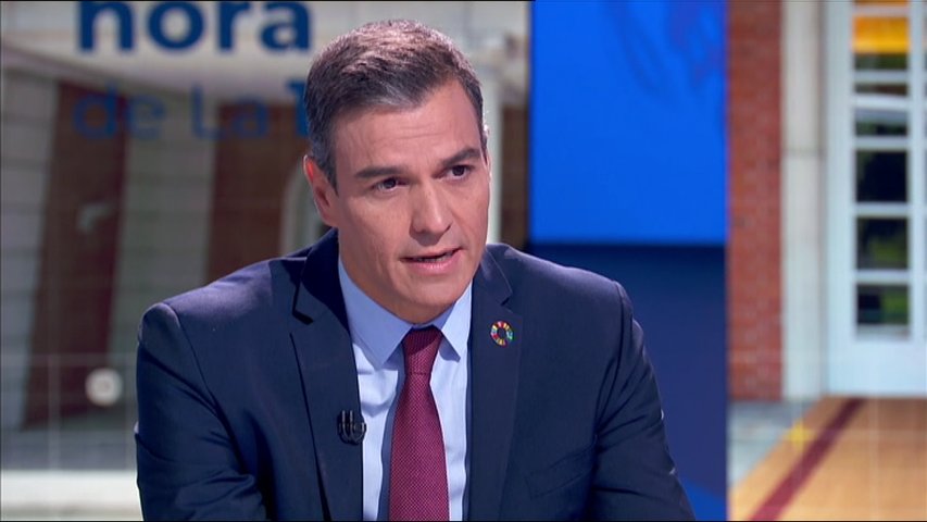 Pedro Sánchez durante una entrevista en TVE