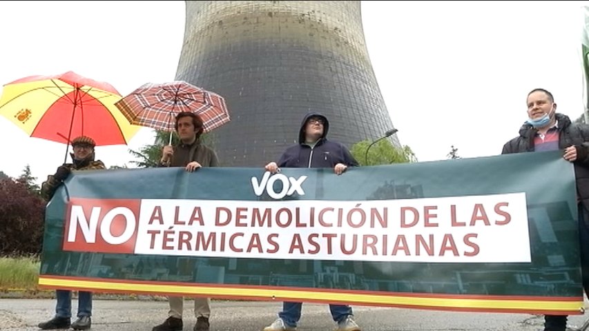 Manifestación de Vox contra la demolición de las térmicas asturianas